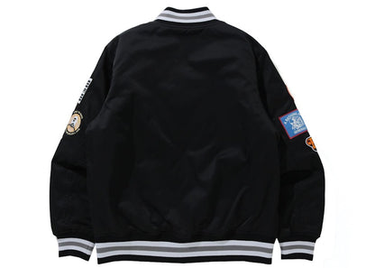 BAPE Archive Patch Puffer Nylon Varsity Jacket Black