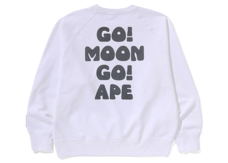 BAPE Astronauts Milo Relaxed Fit Crewneck Sweatshirt White