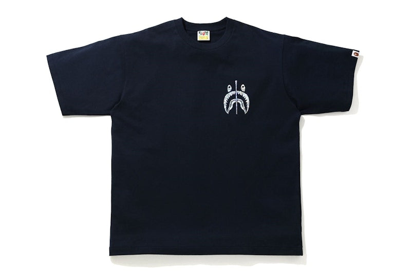BAPE Aurora Shark Relaxed Tee Navy