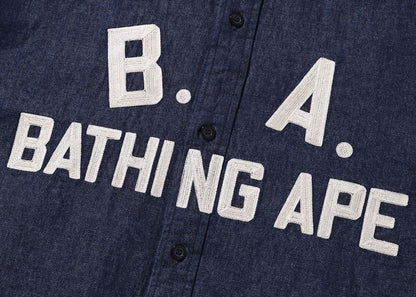 BAPE B.A Loose Fit Denim Shirt Indigo