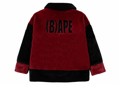 BAPE (B)Ape Faux Fur Jacket Burgundy