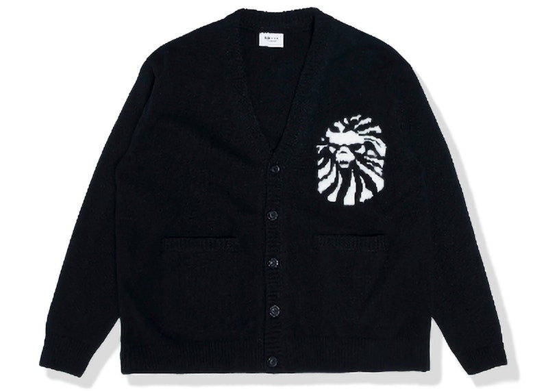 BAPE BLACK College Cardigan Sweater Black
