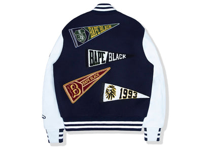 BAPE BLACK Golden Bear Sportswear Varsity Jacket Navy