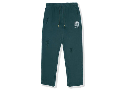 BAPE BLACK Label Distressed Sweat Pants Green