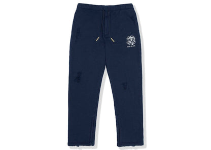 BAPE BLACK Label Distressed Sweat Pants Navy