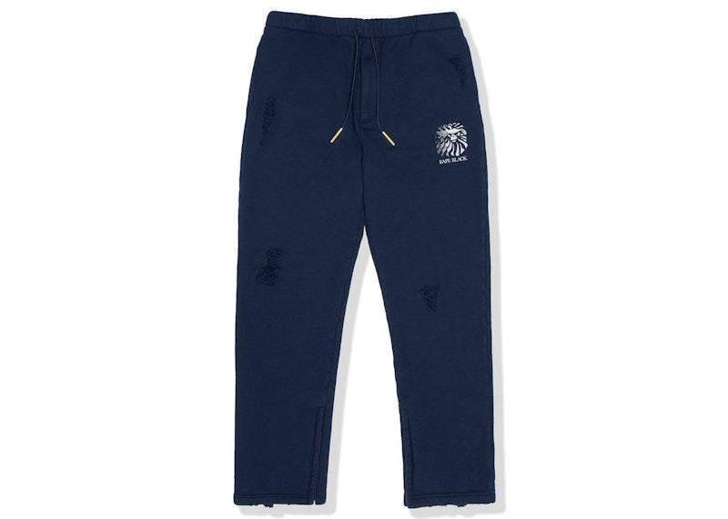 BAPE BLACK Label Distressed Sweat Pants Navy