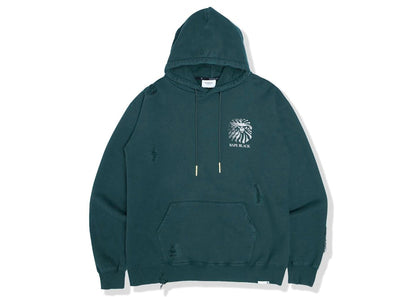 BAPE BLACK Label Logo Distressed Hoodie Green