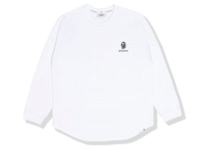 BAPE BLACK Label Rainbow Logo L/S Tee White