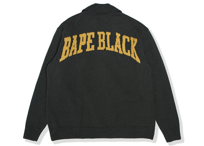 BAPE BLACK Logo Cardigan Sweater Green
