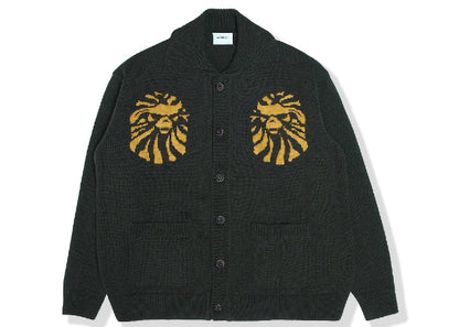 BAPE BLACK Logo Cardigan Sweater Green