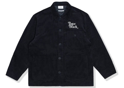 BAPE BLACK Logo Corduroy Work Jacket Black