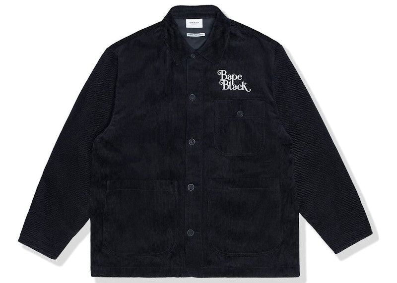 BAPE BLACK Logo Corduroy Work Jacket Black