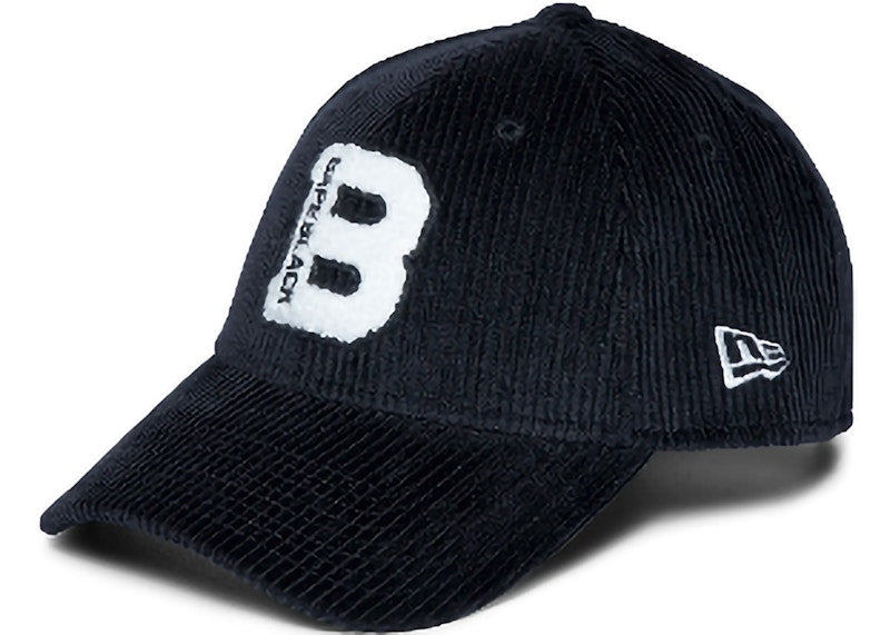 BAPE BLACK Logo Courduroy New Era Cap Black