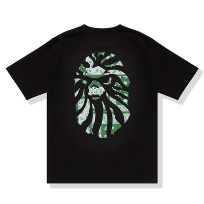 BAPE BLACK Paisley Ape Head Pocket Tee Black Green