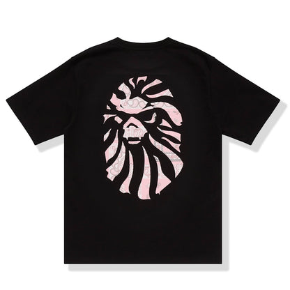 BAPE BLACK Paisley Ape Head Pocket Tee Black Pink