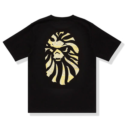 BAPE BLACK Paisley Ape Head Pocket Tee Black Yellow