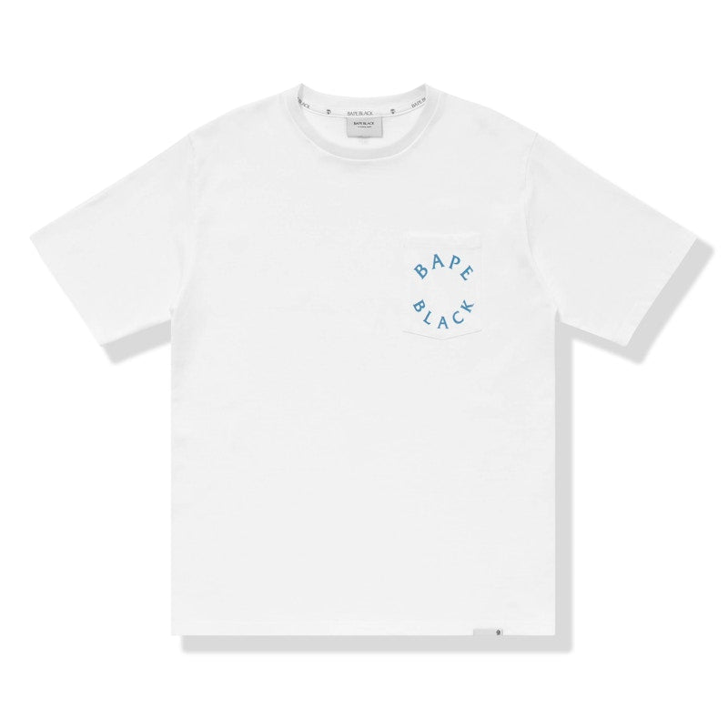 BAPE BLACK Paisley Ape Head Pocket Tee White Navy