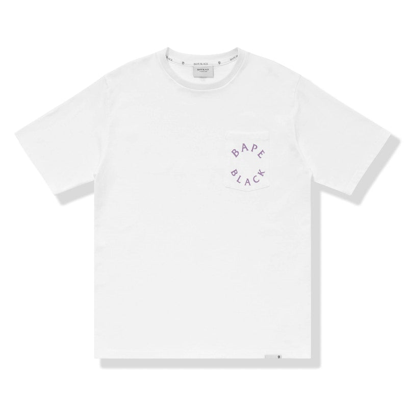 BAPE BLACK Paisley Ape Head Pocket Tee White Purple