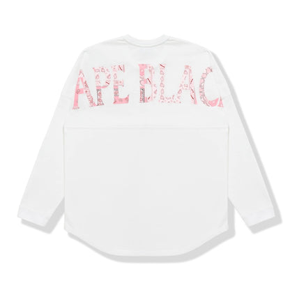 BAPE BLACK Paisley Logo L/S Tee White Pink