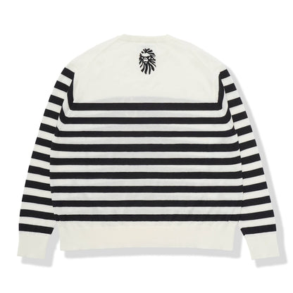 BAPE BLACK Stripe Pullover Knit White Black