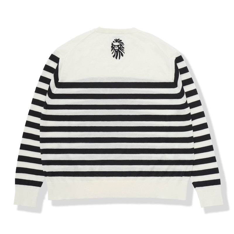 BAPE BLACK Stripe Pullover Knit White Black