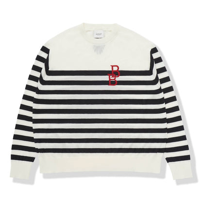 BAPE BLACK Stripe Pullover Knit White Black