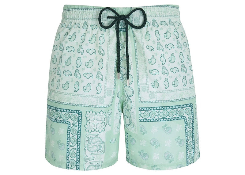BAPE BLACK x Vilebrequin Bandana Print Swiming Shorts Green