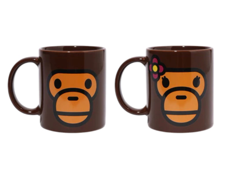 BAPE Baby Milo Baby Lisa Mug Cup Set Brown