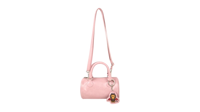 BAPE Baby Milo Faux Leather Small Barrel Bag Pink