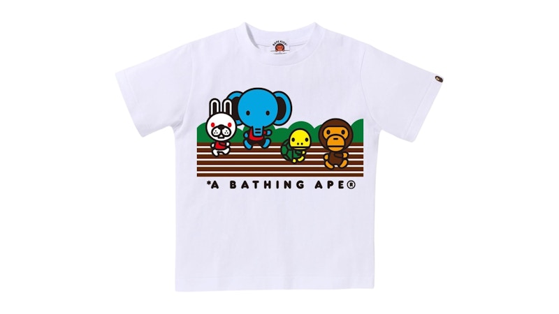 BAPE Kids Baby Milo Friends Foot Race Tee White