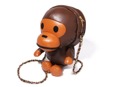 BAPE Baby Milo Plush Doll Chain Shoulder Bag Brown