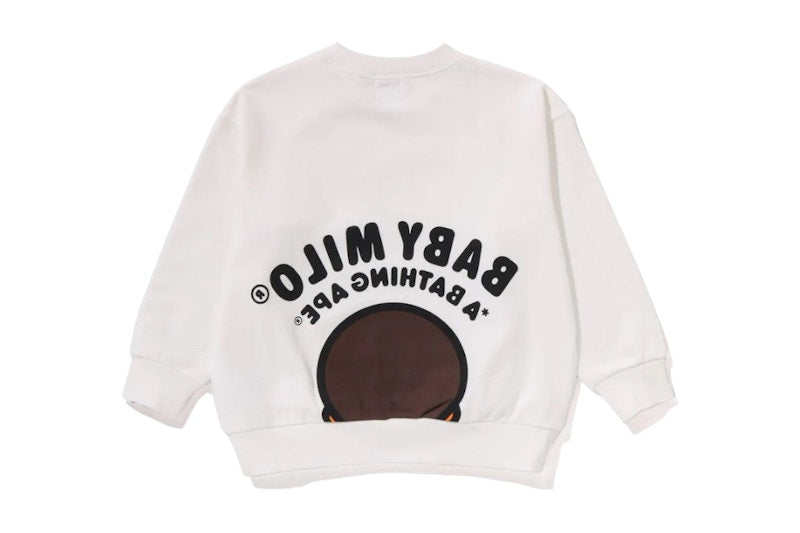 BAPE Baby Milo Relaxed Fit Crewneck Sweatshirt White