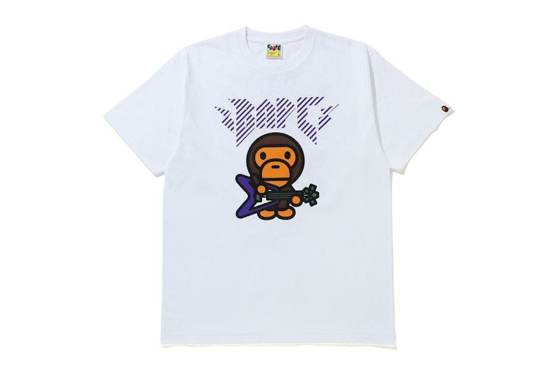 BAPE Baby Milo Rock Guitar Tee White