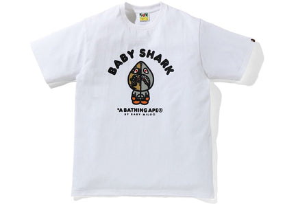 BAPE Baby Milo Shark College Tee White/Gray