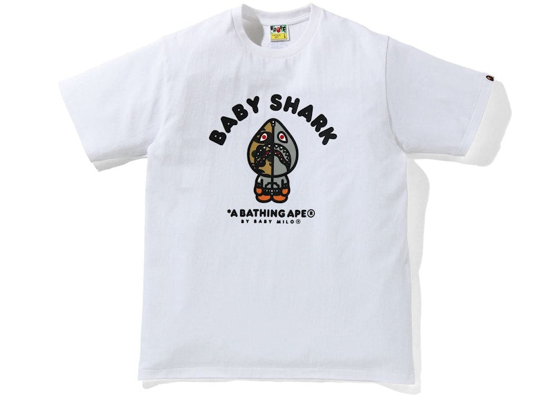 BAPE Baby Milo Shark College Tee White/Gray