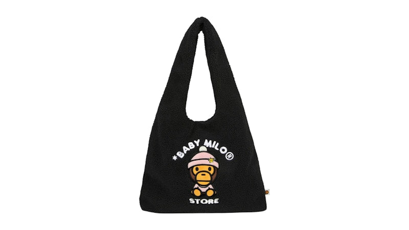 BAPE Baby Milo Sherpa Fur Large Tote Bag Black