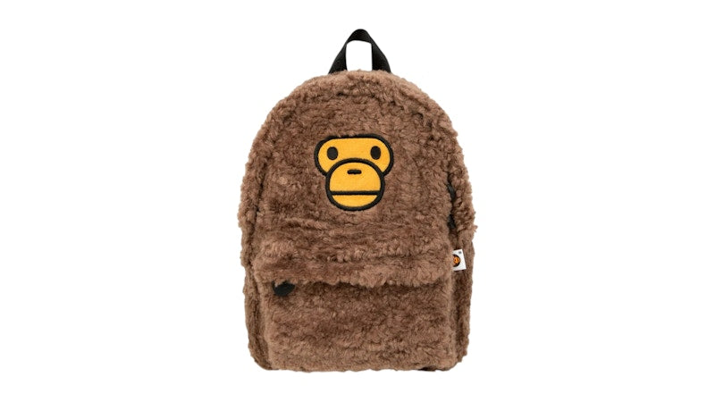 BAPE Baby Milo Sherpa fur Mini Backpack Coffee