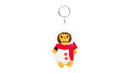 BAPE Baby Milo Snowman Plush Keychain White