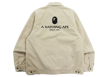 BAPE Badge Motif Zip Blouson Jacket Beige