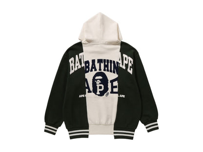 BAPE Badges Color Blocking Pullover Hoodie Ivory
