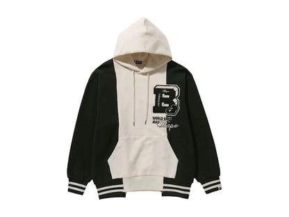 BAPE Badges Color Blocking Pullover Hoodie Ivory
