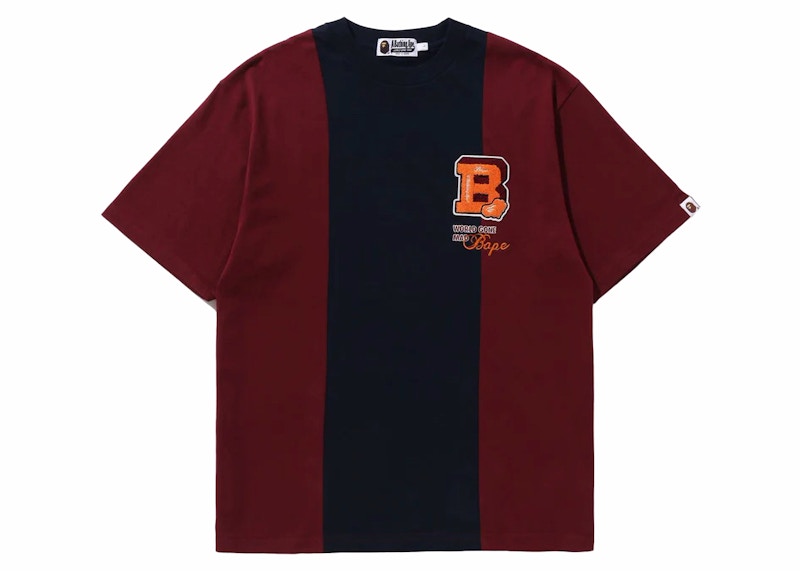BAPE Badges Color Blocking Tee Navy