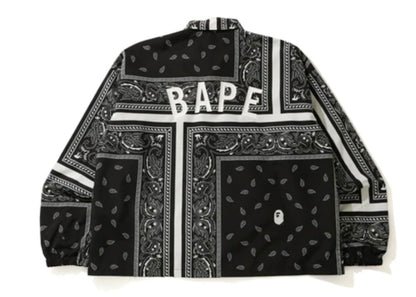 BAPE Bandana Print Relaxed Coach Jacket Black