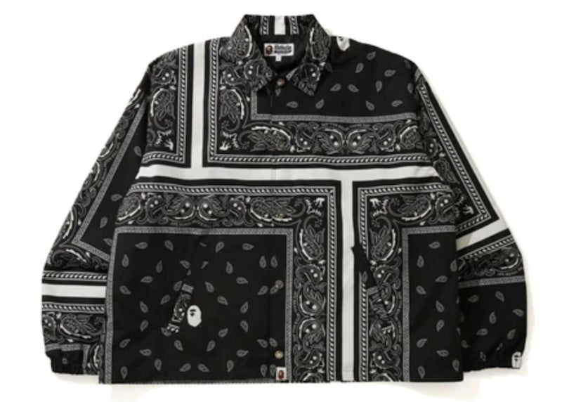BAPE Bandana Print Relaxed Coach Jacket Black