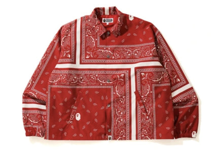 BAPE Bandana Print Relaxed Coach Jacket Red