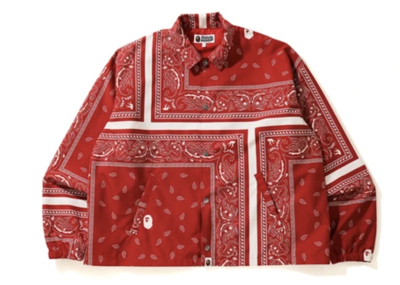 BAPE Bandana Print Relaxed Coach Jacket Red