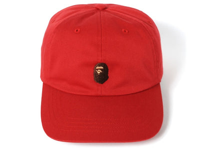BAPE Bape Ape Head Embroidery Panel Cap Red