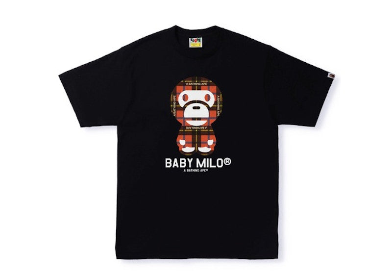 BAPE Bape Logo Check Baby Milo Tee Black/Red