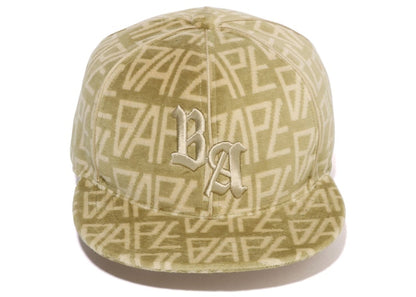 BAPE Bape Logo Monogram Velour Cap Beige