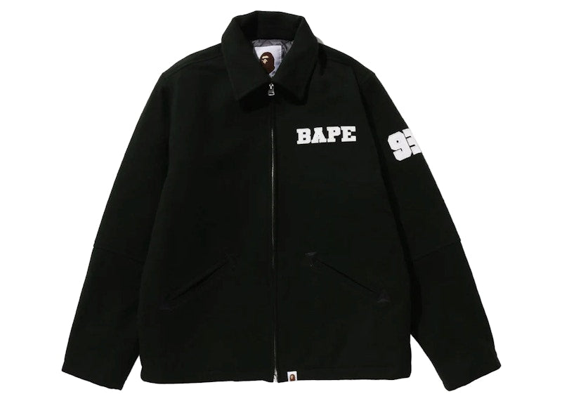 BAPE Bape Melton Zip Jacket Olivedrab